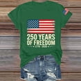 thumbnail image 3 of Only Moment USA Holiday Shirts Crew Neck Short Sleeve Women's Cotton and Linen Independence Day American Flag Floral Print Shirt Blackish Green,2XL, 3 of 4