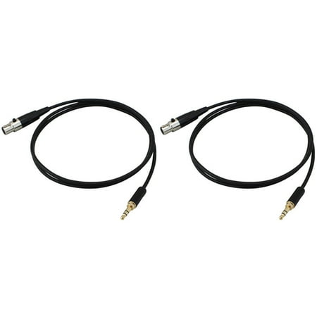 2X 3.5mm Jack to 3Pin Mini XLR Female for BM800 PC Headphone Mixer Microphone Stereo Camera Amplifier 0.