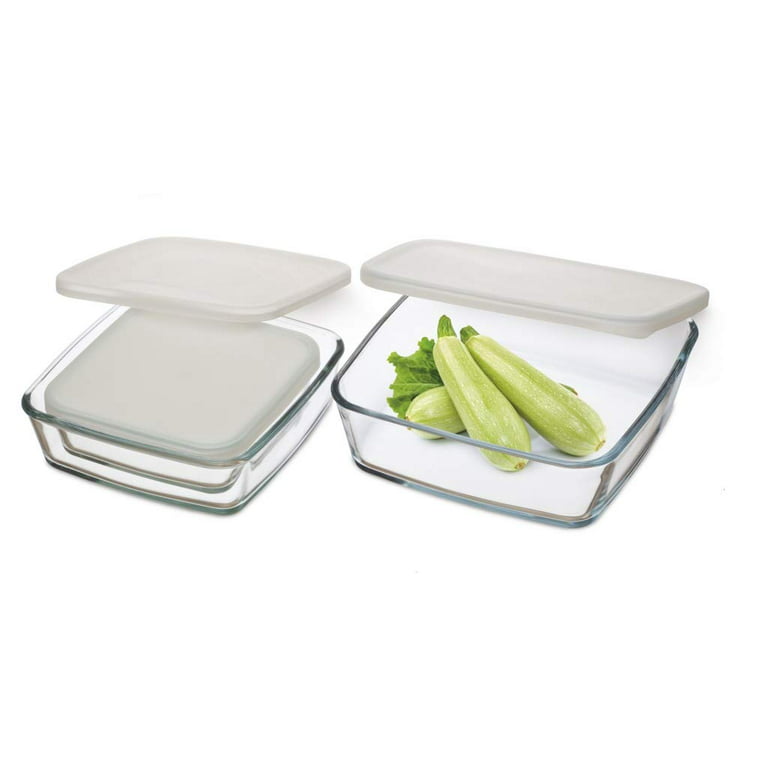 Simax Square Glass Containers With Lids: Meal Prep Container Glass -  Borosilicate Glass Food Storage Containers Glass - Set of 3 Glass Food Prep