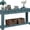 Dark Blue, variant on Solid Wood Console Table,Long Sofa Table Entryway Table with 4 Drawers and Bottom Shelf for Hallway Living Room Couch Table,Easy Assembled