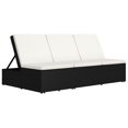 thumbnail image 4 of vidaXL Convertible Sun Bed with Cushion Poly Rattan Black, 4 of 12