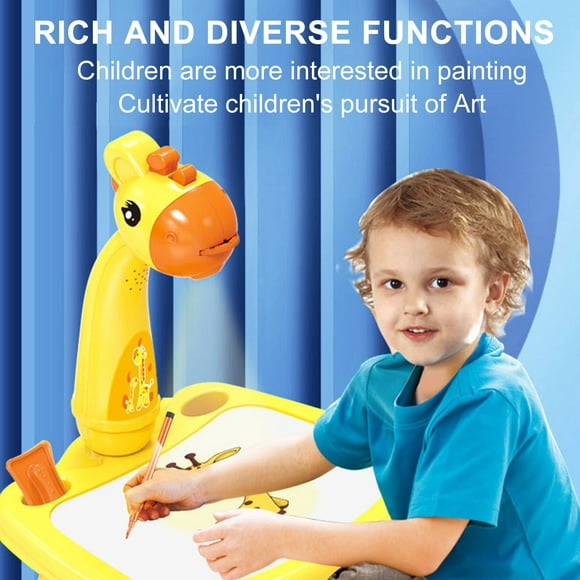 HOARBOEG Toy Gift for Garçons / Filles Enfant Smart Girafe Style Projecteur Bureau avec Apprentissage de la Lumière Machine à Peindre Toy 5ML Christmas Gift