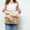 thumbnail image 2 of Vintage Mushroom Pillow Covers 26x26 Inch Decorative Throw Pillow Cover, Spring Floral Retro Art Pastoral Botanical Sofa Pillowcases Accent Cushion Case Home Decor Bedroom Living Room, 2 of 6