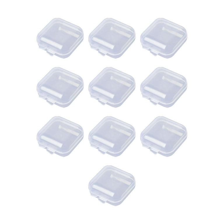50 Pieces Mini Storage Box Case for Business Cards, Gadgets, Craft Projects,, Size: 3.5cmx3.5cmx1.7cm, Clear