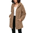 thumbnail image 6 of Womens Outwear Faux Coats Long Sleeve Fleece Jacket Casual Winter Velvet Lapel Warm Jacket Top, 6 of 10