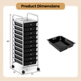 thumbnail image 3 of Costway Rolling Storage Cart with Chrome Plated Metal Frame & Lockable Universal Wheels Black, 3 of 10