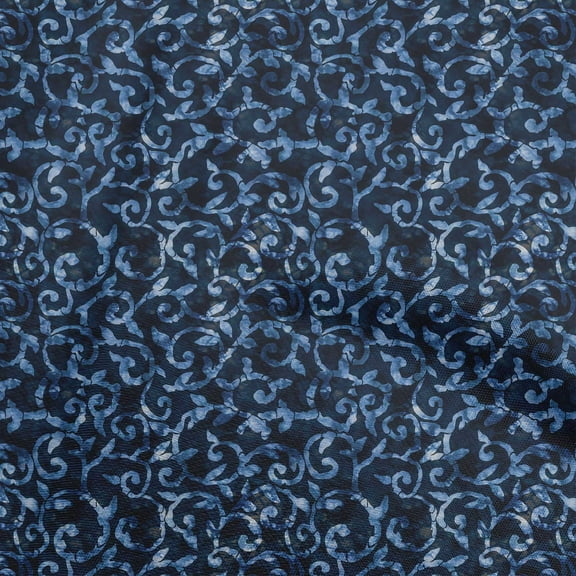 oneOone Georgette Viscose Blue Fabric Abstract Leaves Diy Clothing Quilting Fabric Print Fabric By Yard 42 Inch Wide