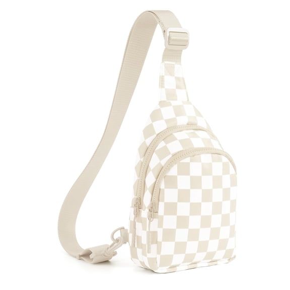 Omlopp Checkered Sling Bag for Women Small Backpack Crossbody Chest Bag Fanny Packs Purses