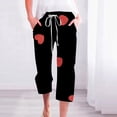 thumbnail image 2 of Pantalones de Mujer Casual Cintura Elástica con Impresión de Pascua, Sueltos Pantalones de Pierna Ancha Recta para Toda la Temporada, 2 of 5