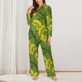 thumbnail image 2 of Pajama Sets for Women 2 Pcs, Gorgeous Calla Lily Flowers A Button Down Long Sleeve Sleepwear Lounge PJ Sets, 2 of 6