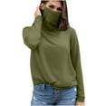 thumbnail image 2 of Summer Savings Women‘s’ Summer Casual Solid Color Long Sleeve Solid Color Face Mask For Sun Protection Lightweight Tops, 2 of 4