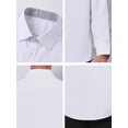 thumbnail image 7 of DARING DIVA Men's Plaid Collar Long Sleeve Button Down Business Dress Shirt White M, 7 of 7