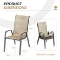 thumbnail image 4 of Arlopu Outdoor Dining Chairs Set of 4, Patio Stacking Chairs with All Weather Breathable Textilene for Backyard Porch Garden, 4 of 11