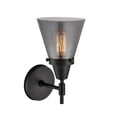 thumbnail image 3 of 447-1W-BK-G63 Innovations Lighting Cone - 1 Light Wall Sconce-11 Inches Tall and 6.25 Inches Wide-Matte Black Finish-Light Smoke Glass Color, 3 of 3