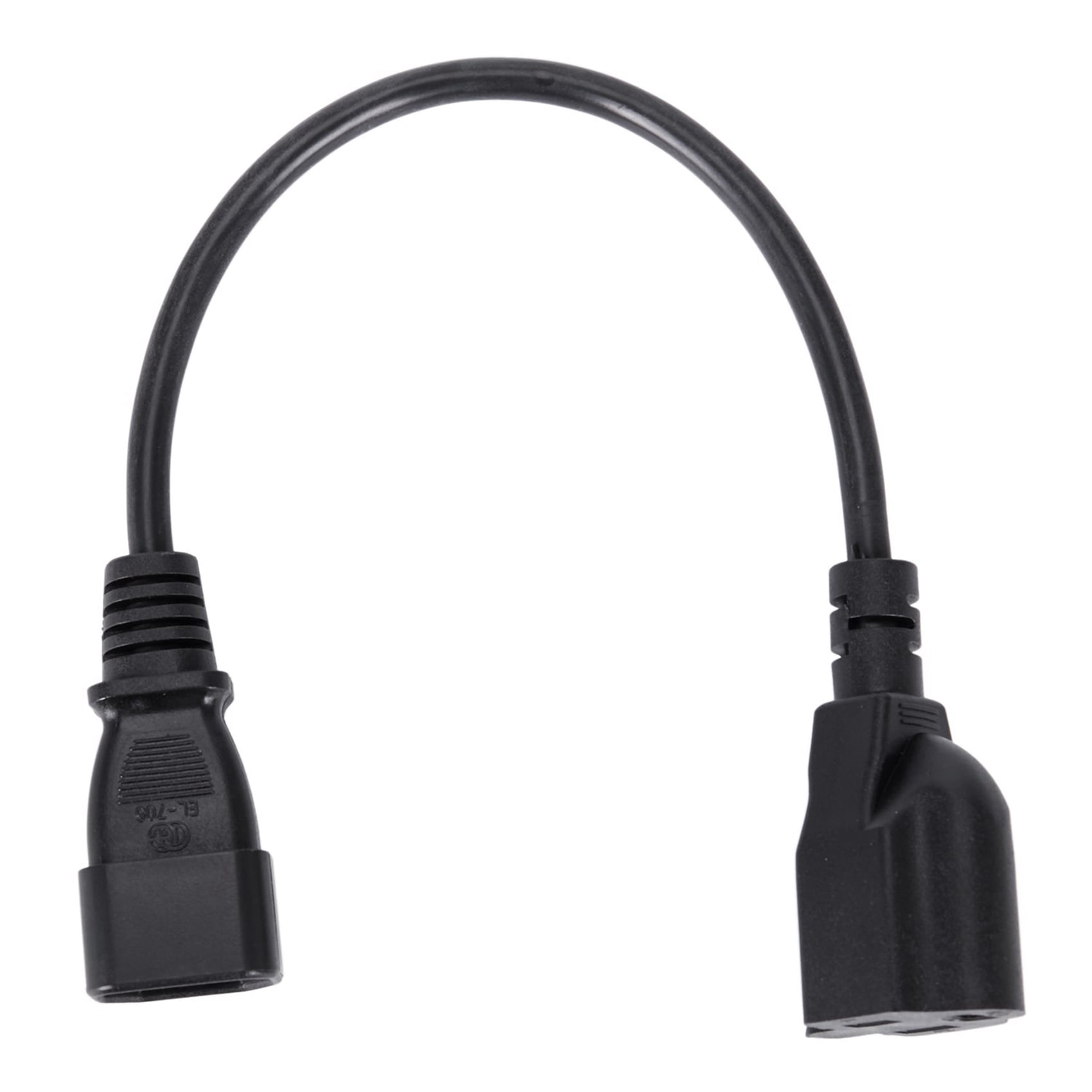 5pcs 1Ft IEC 320 C14 Male Plug to NEMA 5-15R 3 Female PC Power Adapter Cable Black,5 x PC Power Adapter Cable,Black