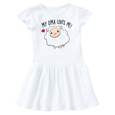 

Inktastic My Oma Loves Me- cute sheep Gift Baby Girl Dress