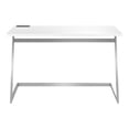 thumbnail image 2 of Rosalinda Metal Writing Desk with USB Ports, White and Chrome, 2 of 9