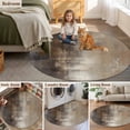thumbnail image 5 of Round Rugs 4Ft, Brown Round Area Rug Washable Indoor Throw Carpet, Modern Abstract Art Oil Painting Ombre Soft Non Slip Circle Rug for Kitchen Nursery Room Home Decor Aesthetic, 5 of 8
