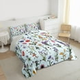 thumbnail image 3 of Feelyou Cartoon Lavender Floral Queen Comforter Set, Rustic Leaf Plant Bedding Sets, Kawaii Groovy Daisy Flower Reversible Bedding Comforter Set, Breathable Home Decor, 3 Pieces, 3 of 8