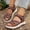Brown, variant on Womens Ethnic Print Velcro Cross Strap Roman Sandals, Wide Foot Sandals for Women Dressy, Summer Casual Flat Beach Shoes for Vacation Festival