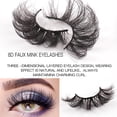 thumbnail image 3 of Una caja de 7 pares de pestañas postizas de imitación de piel de marta frita 8D, pestañas rizadas gruesas para maquillaje de escenario, 3 of 5