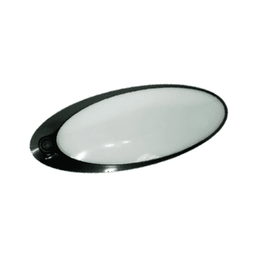 Jupiter 12V LED RV Ceiling Double Dome Light with Switch, Neutral White 4200K, Frosted Lens, Black Base,  Interior Light for Camper, Trailer, Motorhome, Boat (07-004NWB)