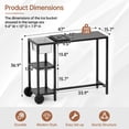 thumbnail image 2 of 47 in. Outdoor Rectangular Metal Bistro Table Patio Counter Height Bar Table with Wheels, 2 of 8