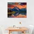 thumbnail image 2 of GOSMITH Grand Teton Canvas Wall Art National Park Scenery Photo Poster Framed Art Prints Mountain River Pictures Wall Decor Sunset Clouds Artwork for Bedroom, 2 of 4