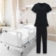 thumbnail image 1 of Uniforme de enfermera Fernando para mujer Conjunto de pantalones y Top cuello V Negro SG, 1 of 8