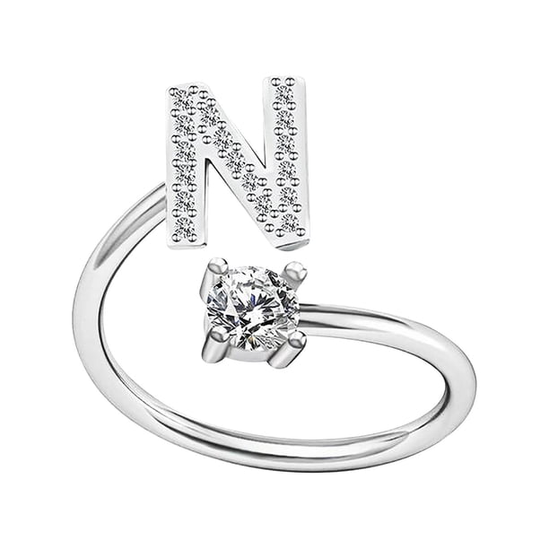Anillos para mujer, regalos para mujer, moda femenina, apertura de pareja, letra de apertura, joyería, anillo