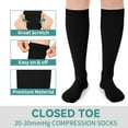 thumbnail image 5 of MARTINE MALL 2 Pair Black Knee High Graduated Compression Stockings 20-30 mmhg Close Toe Compression Socks for Women and Men, 5 of 7