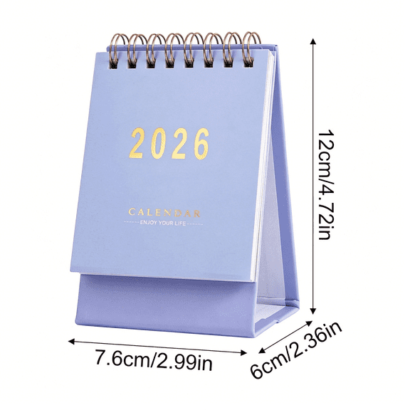 CCOCC 2026 Calendar Enjoy Your Life Minimalist Desktop Calendar With Gold Foil 1 Piece, calendar 2026-2027, desk calendar 2026-2027