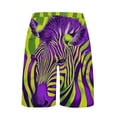 thumbnail image 3 of Daiosportswear Men's Summer Fun Animal Print Board Shorts with Elastic Waist and Side Pockets Purple-B XL(XL), 3 of 6