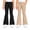 Tan/Black, variant on RBX Girls Stretch Flare Bell Bottom Leggings with Pockets for Yoga Dance and Play 2 Pack