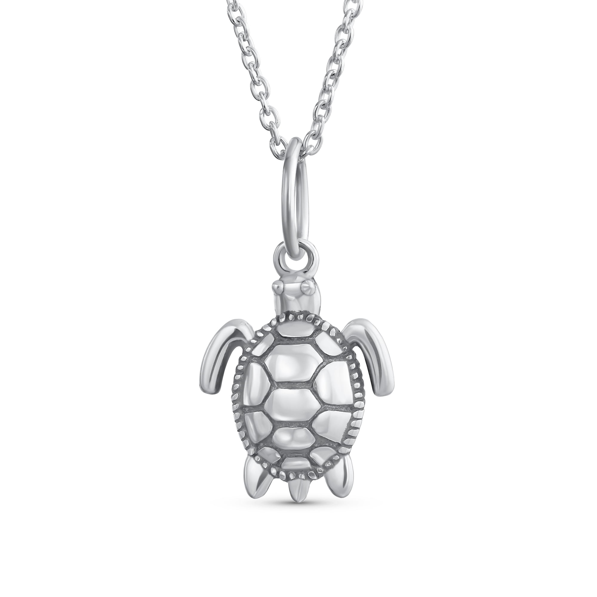 Bling Jewelry Womens Tiny Nautical Tortoise Beach Turtle Pendant Necklace .925 Sterling Silver