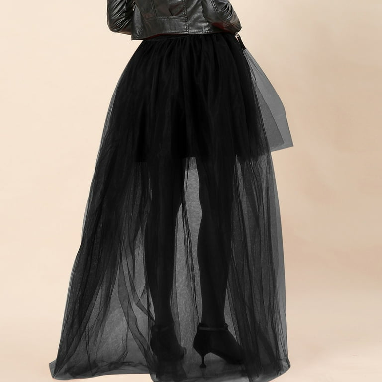 Xinqinghao Flowy Skirt 2023 Women s Popular Swallowtail Skirt Black Front Short Back Long Puffy Skirt Summer Skirts Black XL Walmart