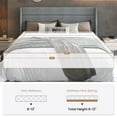 thumbnail image 4 of Sha Cerlin King Size Lift Up Hydraulic Storage Bed Frame, Platform Bed with Fabric Upholstered Wingback Headboard, No Box Spring Needed, Blue Gray, 4 of 15