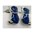 thumbnail image 4 of Cat Blue Opal Silver Earrings, 4 of 6