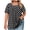 Black, variant on Plus Size Tops for Women Polka Dot Round Neck Short Sleeve Button Up Pleated Casual Blouse, Red XXL