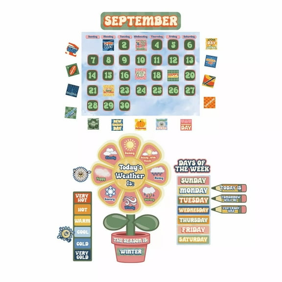 Eureka S'Cool Era Calendar Bulletin Board Set, 100 Pieces