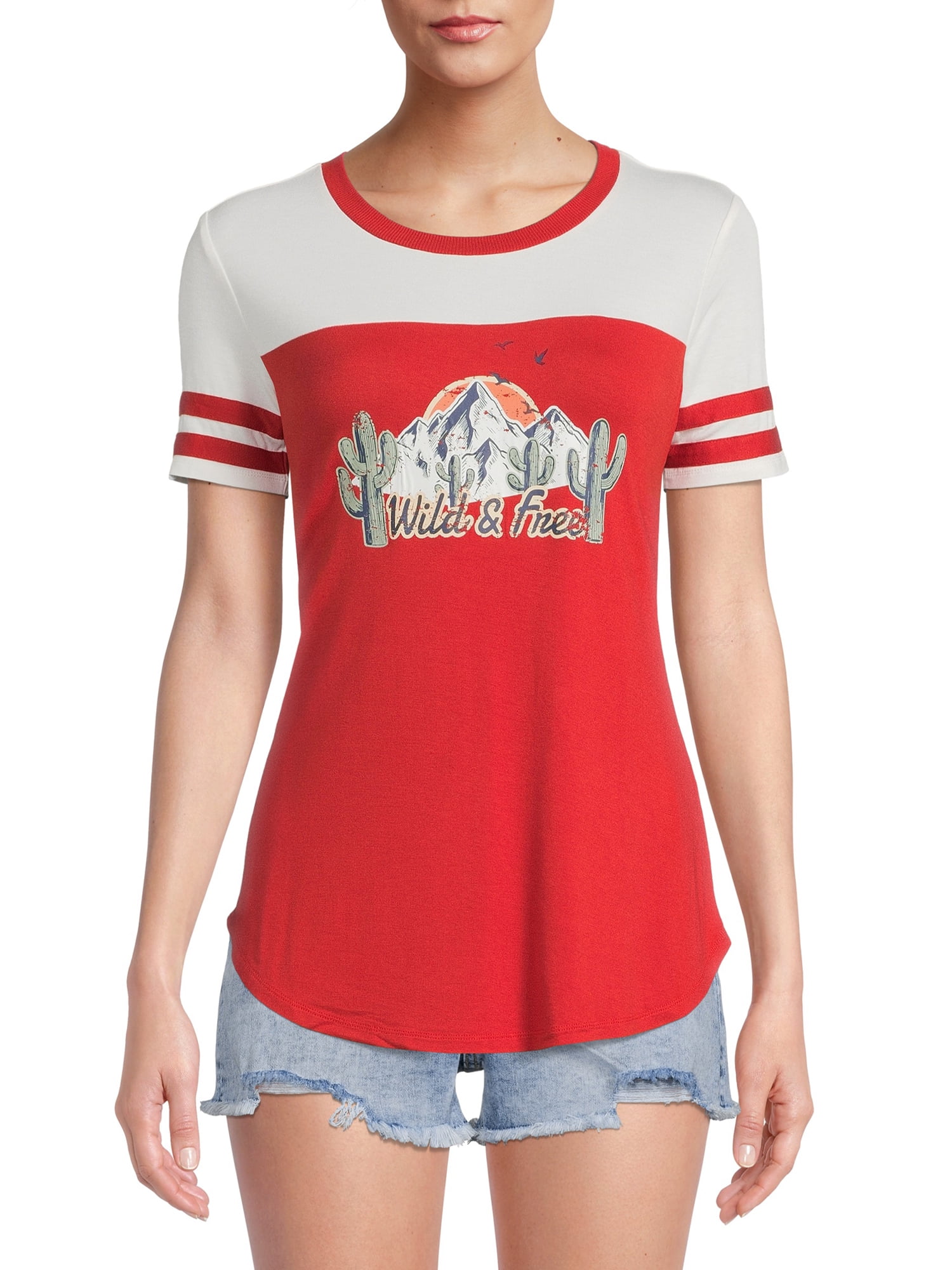 No Boundaries Juniors Colorblocked T-Shirt