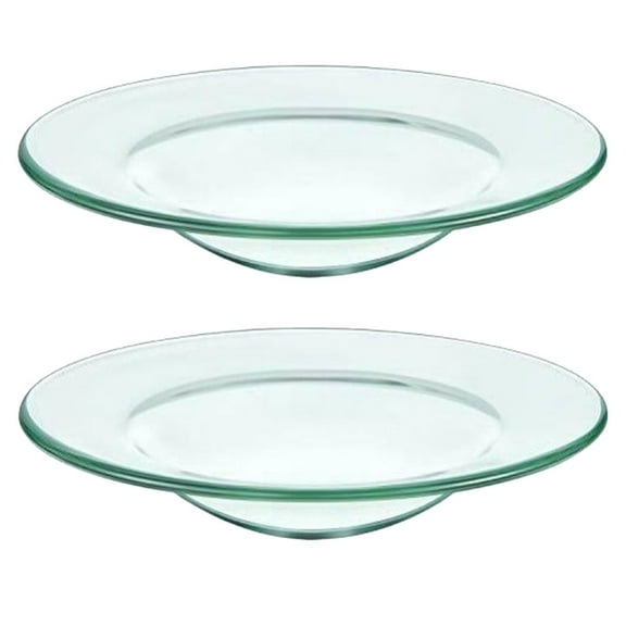 2Pcs Clear Glass Oil Warmer Dishes Replacement Round Wax Warmer Dishes for Aromatherapy Lamp