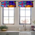 thumbnail image 4 of LALILO Kitchen Curtain Valance Planet Earth Morning Morning Rod Pocket Window Curtain 52"x 18" Set of 2, 4 of 7