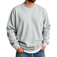 thumbnail image 2 of Hearthz Mock Neck Mens Sweatshirt Fall Winter Long Sleeve Sweatshirt Men Solid Color Streetwear Lightweight Pullover Men Gray 4XL, 2 of 6