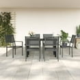 thumbnail image 1 of vidaXL 7 Piece Garden Dining Set Black Steel and Textilene, 1 of 5