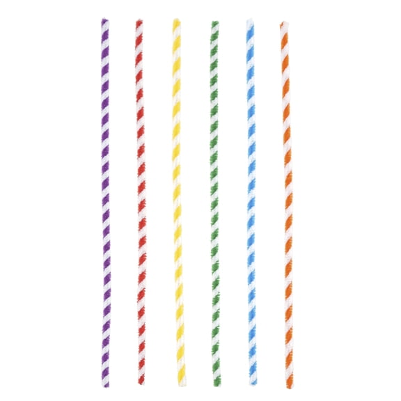 Primary Stripes Mix Chenille Pipe Cleaners by Creatology – 6mm x 12" Striped Craft Stems in Assorted Bright Colors for Kids’ Crafts & DIY Projects - 24 Pack