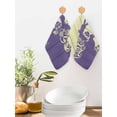 thumbnail image 2 of Happy Easter Rabbits Kitchen Dish Towels for Drying Dishes Set of 2, Spring Daisy Purple Silhouette Wooden Grain Waffle Weave Microfiber Hand Tea Bathroom Towels Quick Dry & Absorbent Towel 12x12, 2 of 7