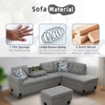 thumbnail image 3 of Wzlam Sectional Couch for Living Room Furniture Sets, Brown Grey Linen L Shape Chaise with Storage Ottoman, Modern 3 Piece Sofa Sets for Bedrooms, Apartments and Offices(Facing Right Chaise), 3 of 6