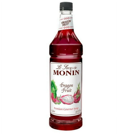 Monin - Dragon Fruit Syrup, Kiwi & Pear Flavor, Great for Cocktails, Sodas, Teas, & Culinary Creations, Vegan, Non-GMO, Gluten-Free (1 Liter, 33.8 fl.oz)