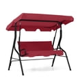thumbnail image 1 of Gymax 3-Person Outdoor Patio Swing Chair w/ Adjustable Canopy & Removable Cushion, 1 of 10